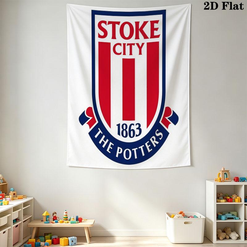 Stoke City F .C Wall Hanging Printed Fabric Blanket Decorative Tapestries for Bedroom Living Room Home Decor