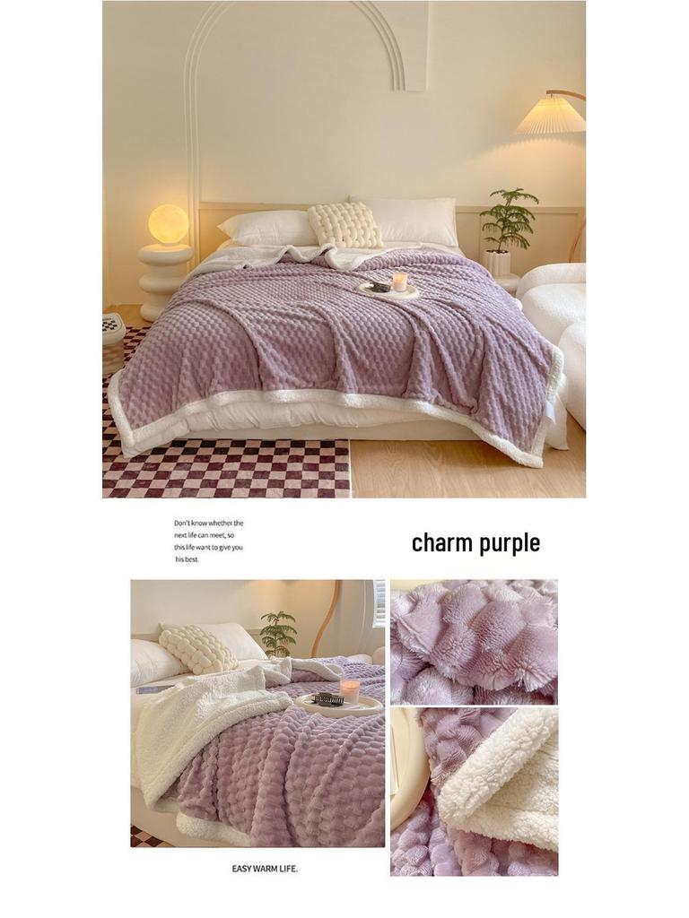 Golden Turtle Velvet Double-Layer Fleece Blanket - Flannel & Lamb Velvet for Autumn/Winter