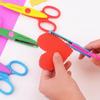 Creative Candy Color Kids Sawtooth Stationery Scissors Scrapbook Handmade Scissors Wavy Line Sawtooth Safety Plastic Shell