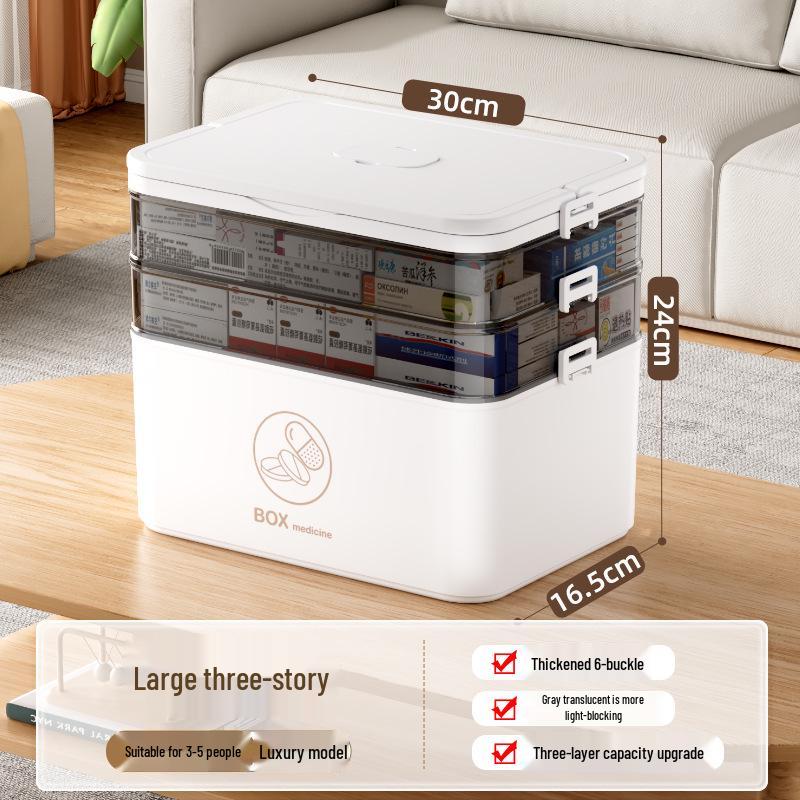 Large Multi-Layer Medicine Storage Box - Portable Family First Aid Kit