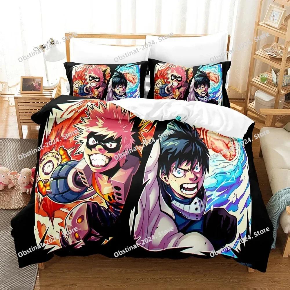 My Hero Academia Комплект Постельного Белья Япония Аниме Печатный Комплект Постельного Белья С Наволочкой Мягкое Покрывало Мягкое Односпальное Двуспальное Queen Super King-Size Размеры