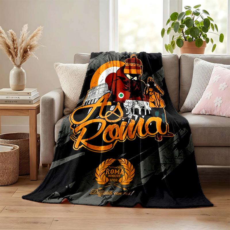 A.S Roma blanket Flannel Blanket Soft Cozy Plush Throw for Sofa Bed Lightweight Home Decor