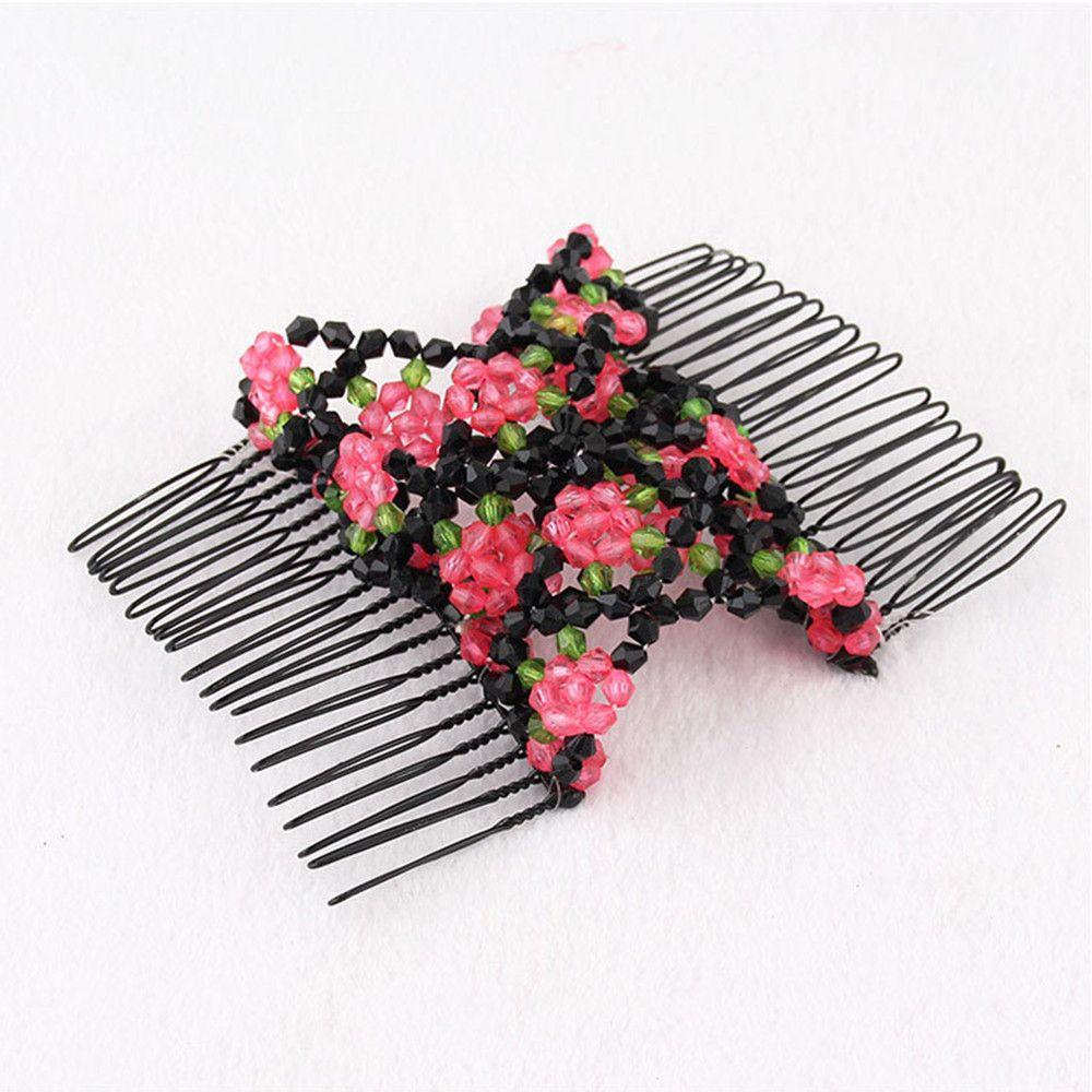 Модные аксессуары для волос Эластичные двойные расчески для волос Гребни для волос Зажимы Эластичные Волшебные Бусины