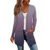 Женский кардиган с длинным рукавом, повседневная куртка с карманами, топ