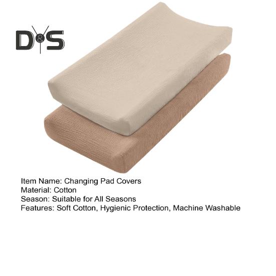 2 Pcs Baby Diaper Changing Pad Cover Soft Cotton Hygienic Protection Machine Washable Inflant Diaper Changing Table Cover