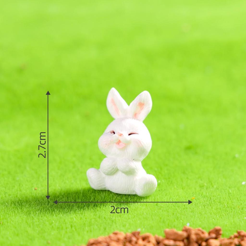 Cartoon Rabbit Desktop Ornament: Cute Resin Decoration for Home and Garden Crafts