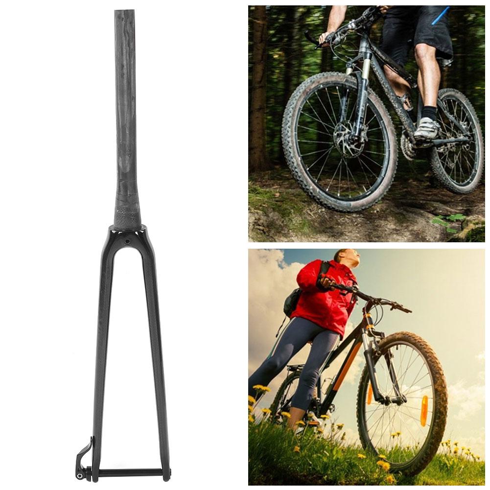Carbon Fiber Tapered Front Hard Fork 700C Barrel Shaft Bar 3K Glossy for Bicycle Road Bike