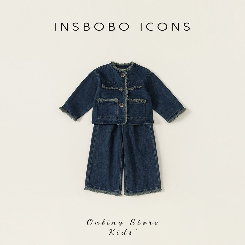 Girls' Autumn Clothing Suits Girls' Clothing Suit Fashionable Kids Denim Suit Autumn 2024 New Arrival Girls' Clothes