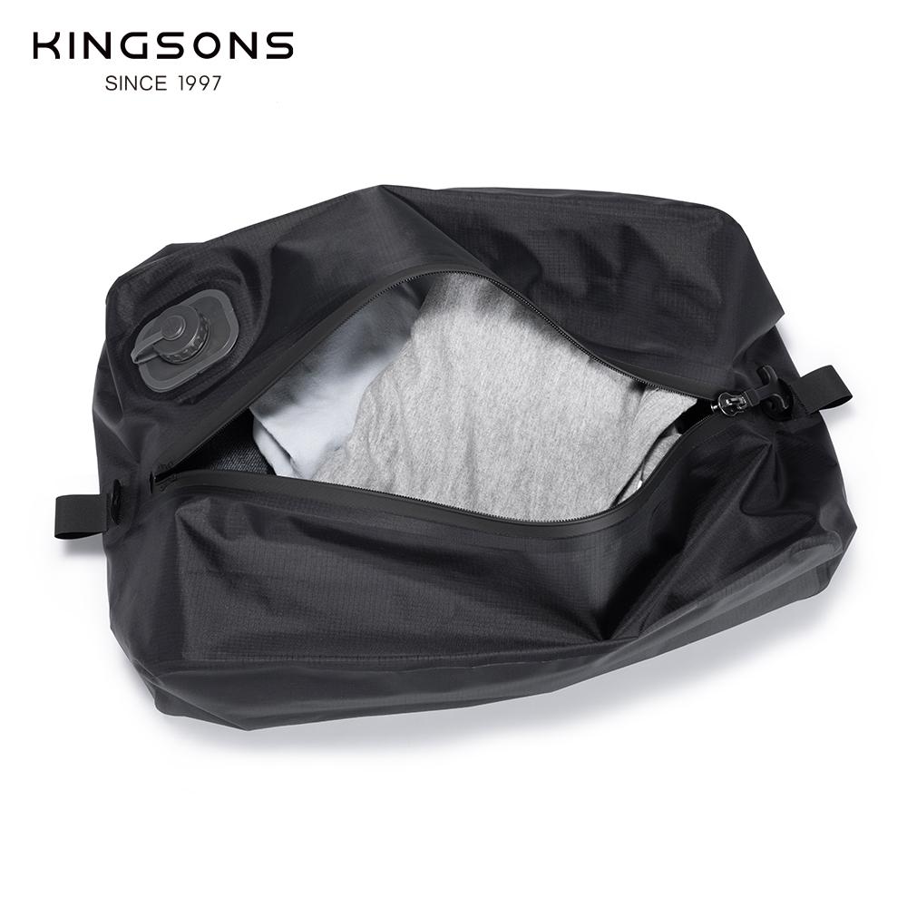 Дорожная сумка Организатор багажа Вакуумный компрессионный мешок Kingsons 17 л с воздушным насосом Многоразовый для улицы Электрический с одним касанием Черный/Темно-серый KP25933