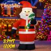3.94FT Inflatable Santa Claus Candy Cane Toy Xmas Yard Decoration Festive Gift LED Lit Christmas Supplies Home Decor Ornament