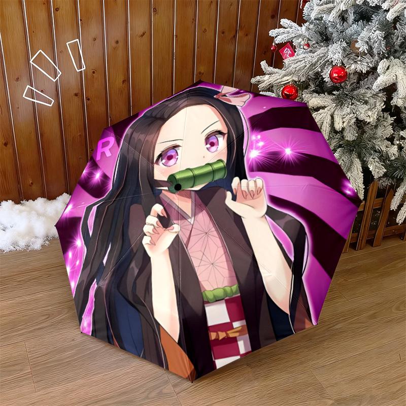 Japanese-style cartoon Demon Slayer Kamado Tanjiro & Kamado Nezuko umbrella including home travel and outdoor activities Multi functional umbrella 34