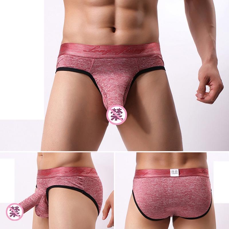 Men Bikini Pouch Briefs Sleeve Penis Sheath Underwear Shorts Underpants Lingerie