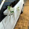 1 шт. Ретро Свадебный Автомобиль Декор Зеркало Цветок Бант Ручка Украшение для Элегантного Свадебного Автомобиля Дверь Свадебные Сцены