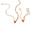 New 18K Gold Plated Stainless Steel Heart-shaped Necklace & Bracelet Set for Women-Wedding & Party High-end Jewelry