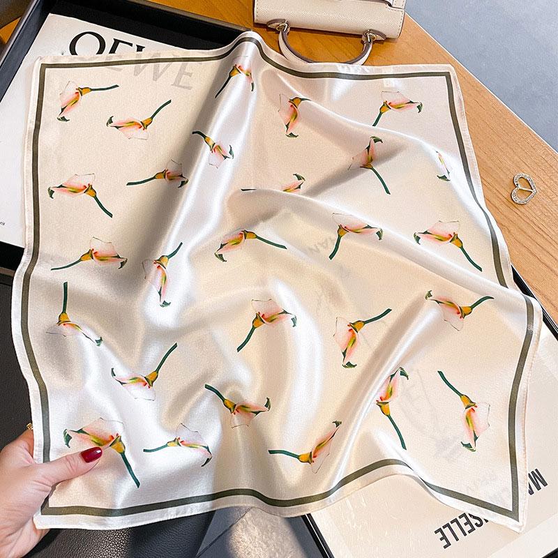 100% Натуральный Шарф из Шелка Женский Квадратный Галстук на Шею Шарфы Шали Накидки для Леди Фуляр Шарфы Пашмина Женский Хиджаб Бандана буфанда