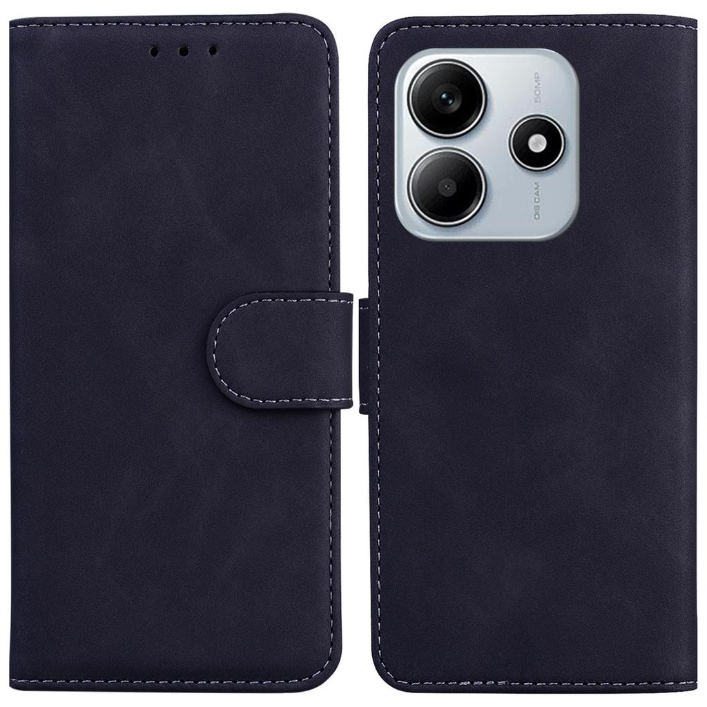 For Xiaomi Redmi Note 14 5G Case Solid Color Leather Wallet Phone Cover