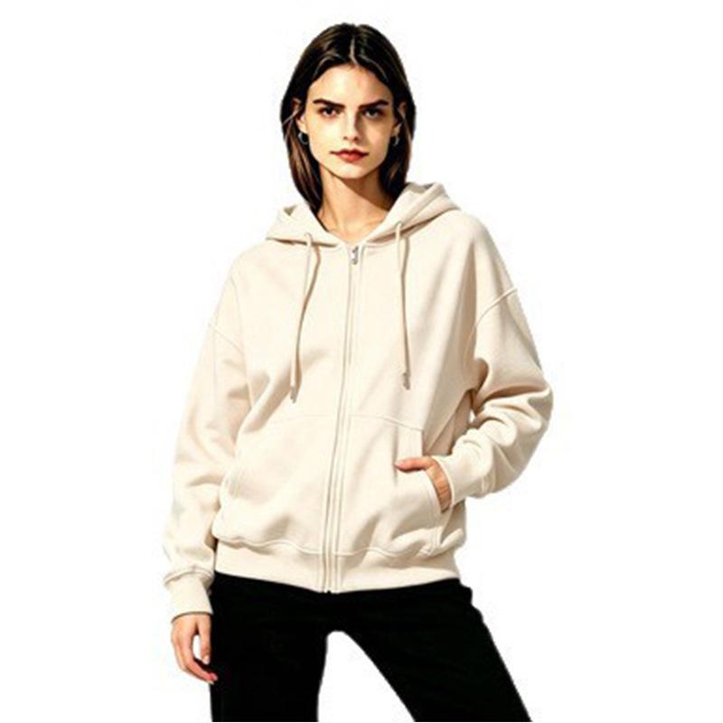 Felpa con cappuccio e zip colorata a vestibilità larga