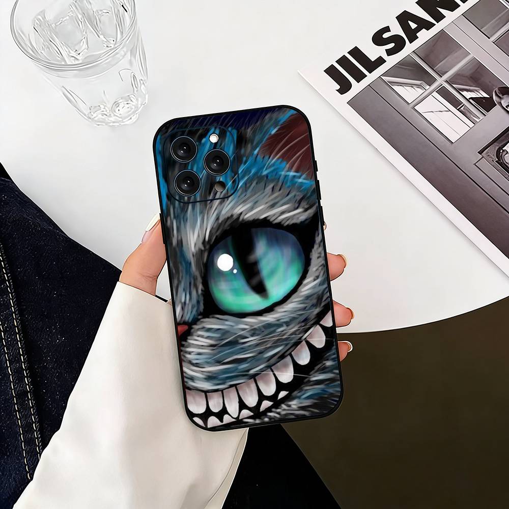 Крутой чехол для телефона с Чеширским Котом C для iPhone 17,16,15,14,13,12,11 Plus,Pro Max,XS,Мягкий силиконовый черный чехол