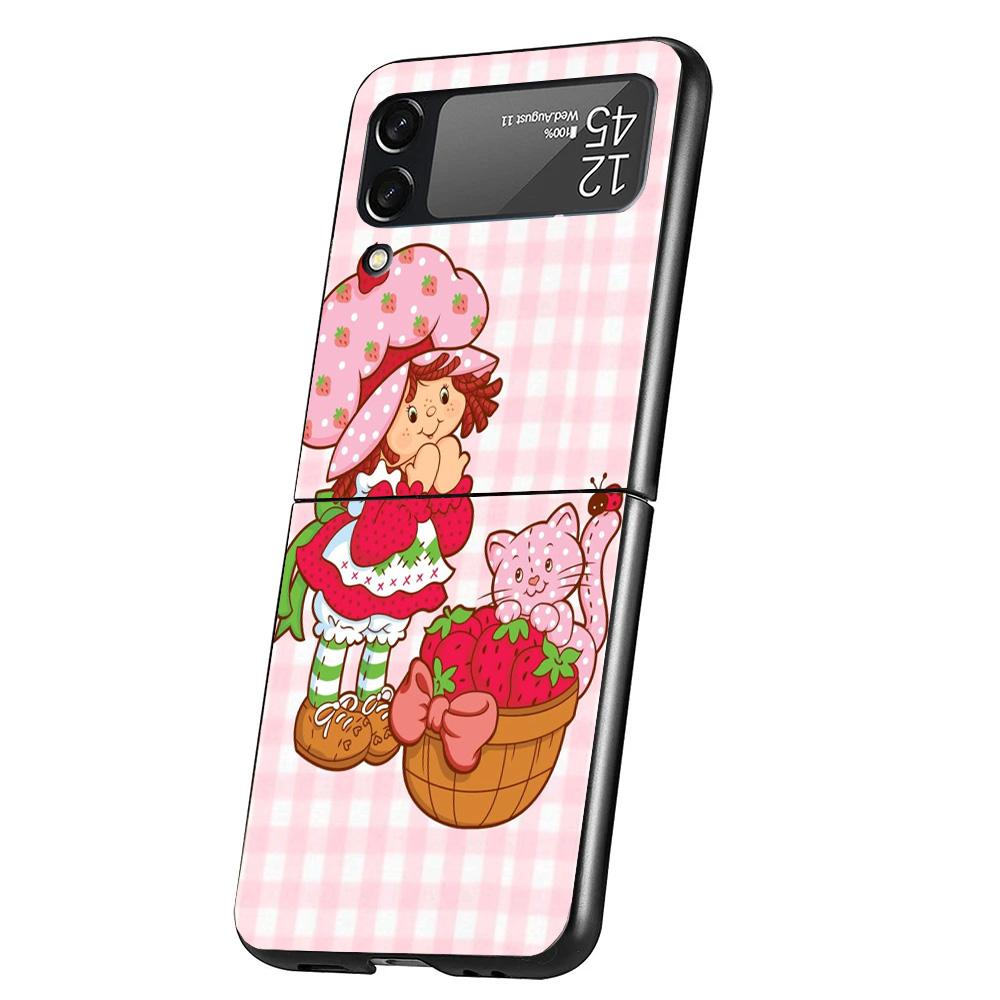 Милая клубничная девочка Чехол для телефона для Samsung Galaxy Z Flip 7 6 5 4 3 5G Flip7 Flip6 Flip5 Flip4 Flip3 Черный Fundas Оболочка