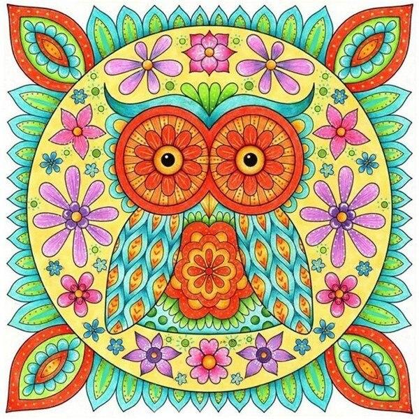 5D Full Drill Square Diamond Painting Owl Picture Of Rhinestone Diamond Embroidery Animal Cross Stitch Handmade Gift