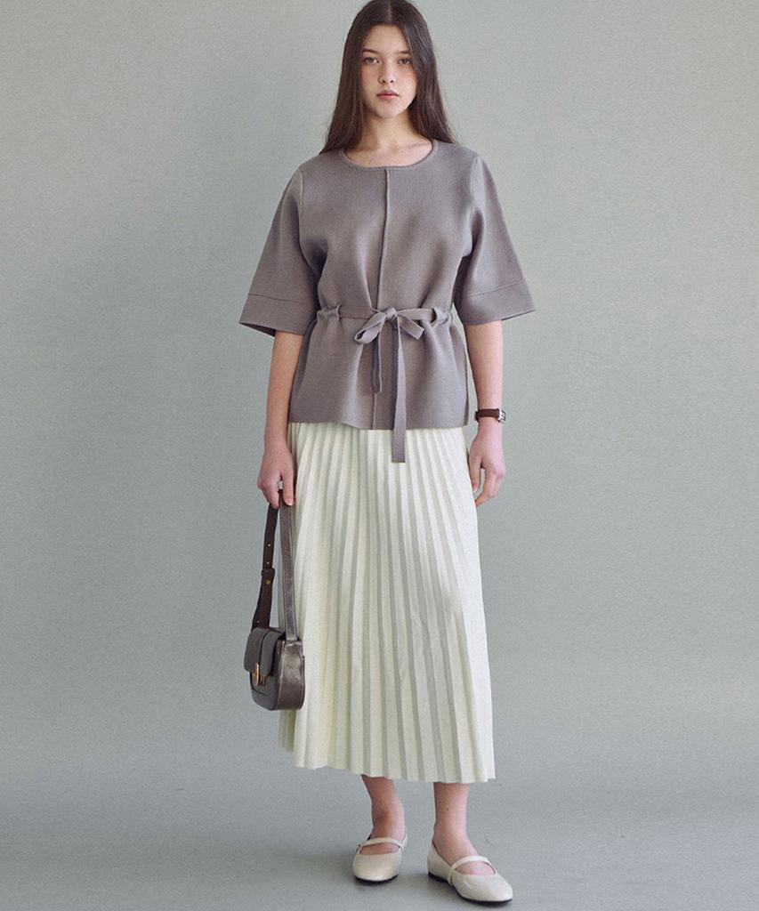 LUSIDA Belted Glow Knit Top