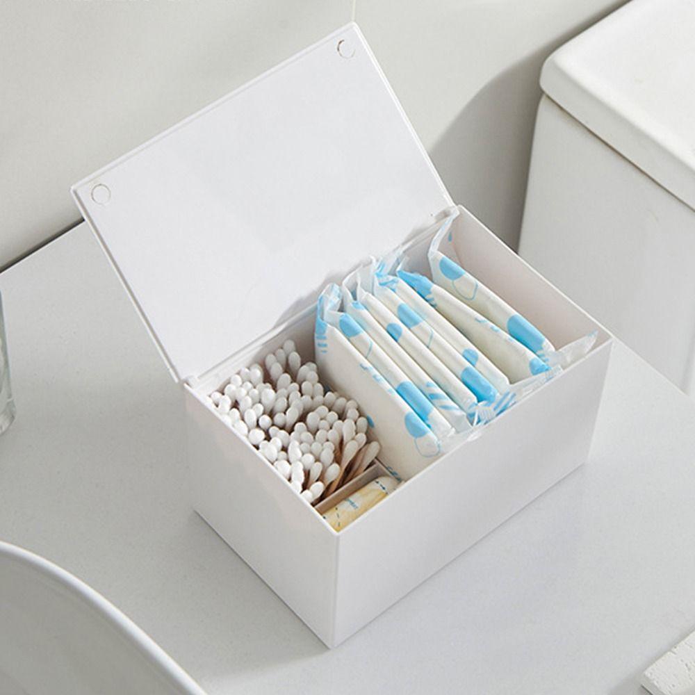 Transparent Flip Cotton Swab Box DIY Makeup Organizer Cotton Swab Storage Box  Office