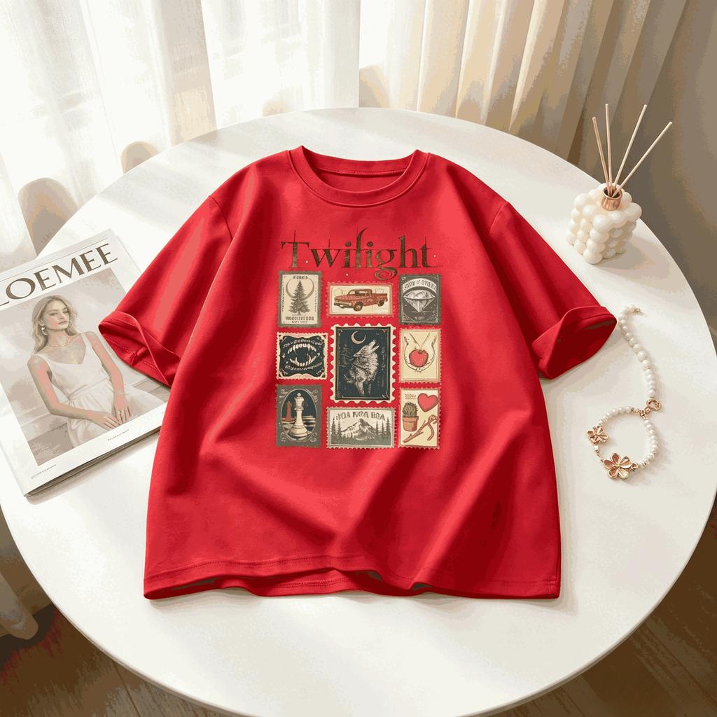2026 Hot Summer Trendy Vintage Twilight Forks T-Shirt Book Lover Cotton Unisex Unisex Clothing Y2k Gothic Cotton Oversized T-Shirts