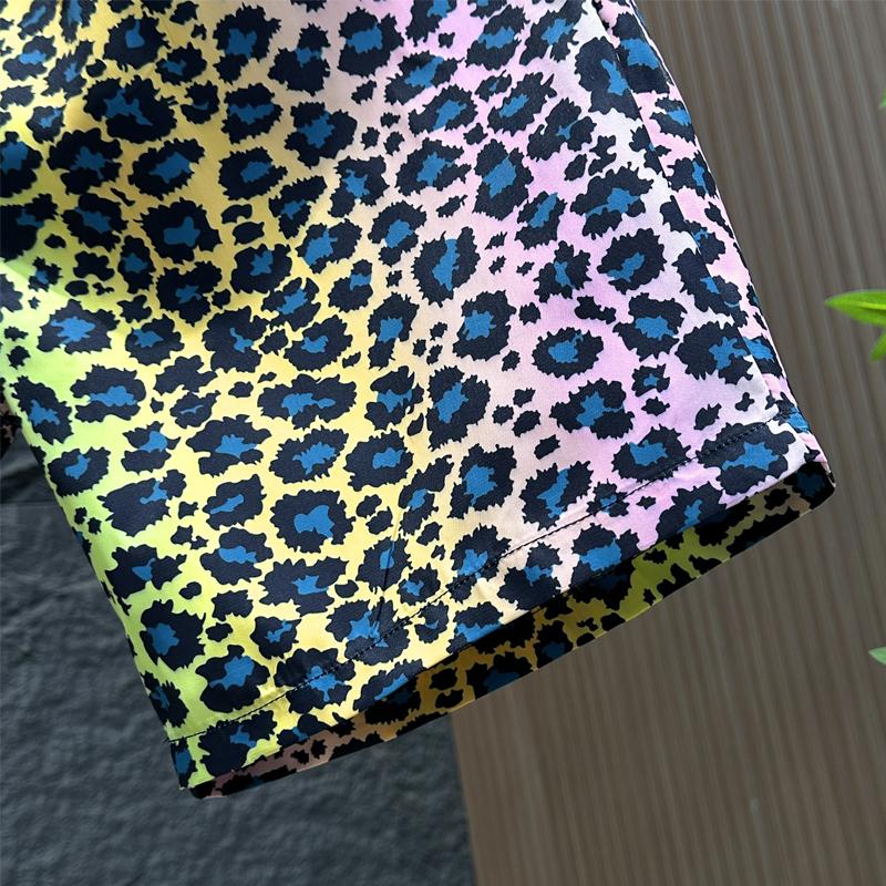 Плюс размер M-7XL летние шорты мужские эластичный пояс леопардовый принт повседневные шорты летняя одежда