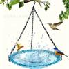 Hanging Bird Feeder Bird Bath Garden Decoration Hummingbird Balcony Single Double Layer Solar Fountain Blue Purple Pink Gray