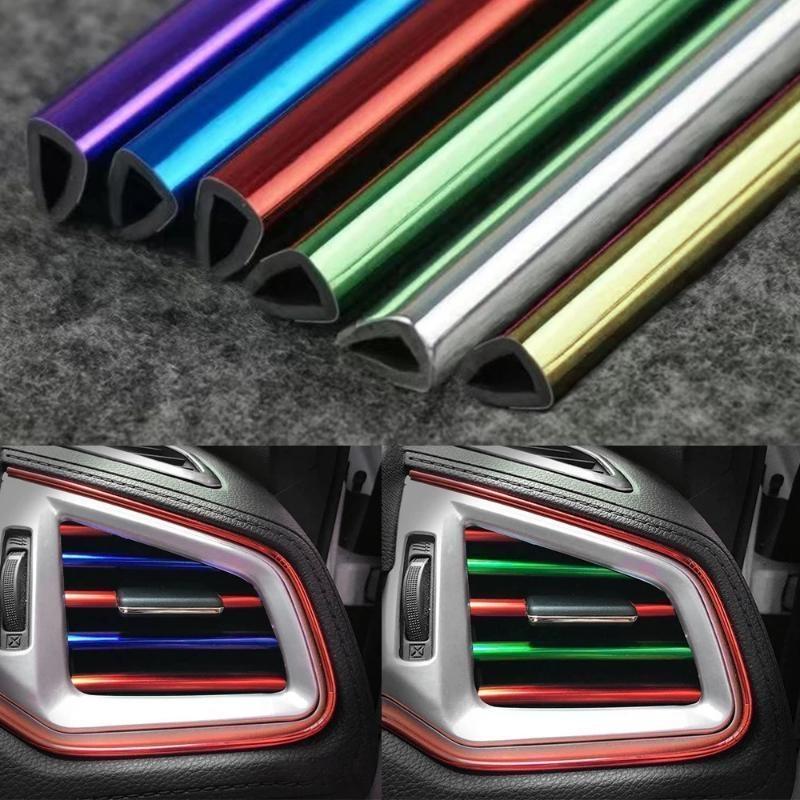 10 шт., вентиляционная решетка, переключатель, обод, наклейка, U-образный стиль, декоративная полоса для кондиционера, интерьер, экстерьер, сделай сам, стайлинг автомобиля