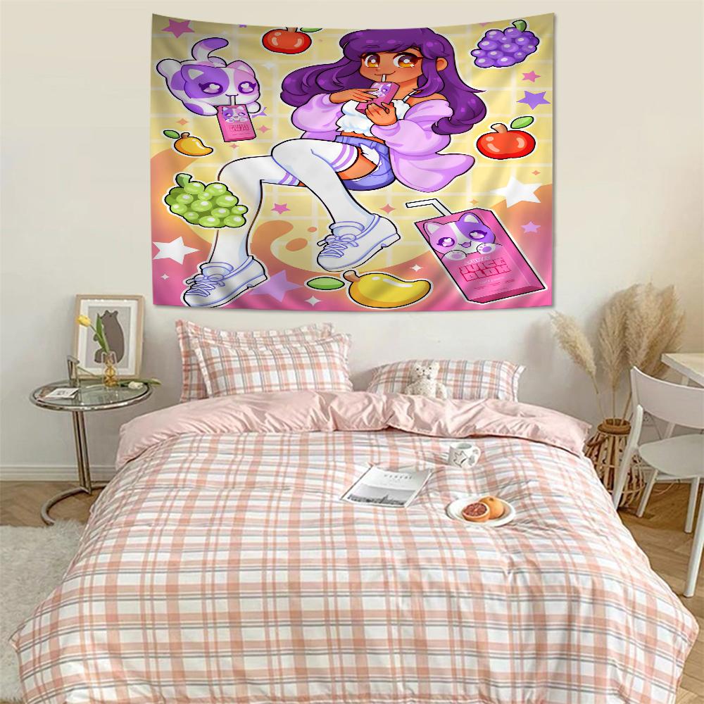 Cute Aphmau With Wings Cartoon Tapestry For Living Room Home Dorm Decor INS Home Decor