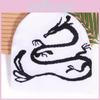 Streetwear Dragon Pattern Beanie For Men Women Warm Autumn Season
