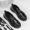 Men Derby Shoes Leather Shoes Fashion Chunky Platform Retro Business Work Shoes Man Casual Flats Wedding Shoes Comfortable Cosy