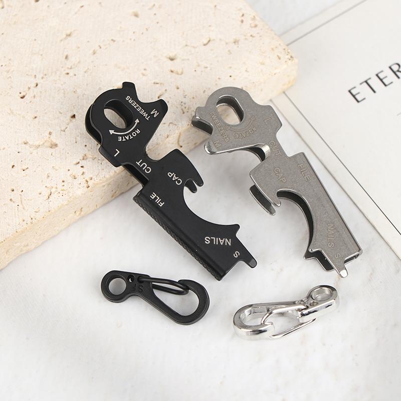 1 шт. Крючок-брелок из нержавеющей стали, плоскогубцы, пилка для ногтей, бутылочная отвертка, отвертка, открывалка для бутылок для походного снаряжения для выживания на открытом воздухе