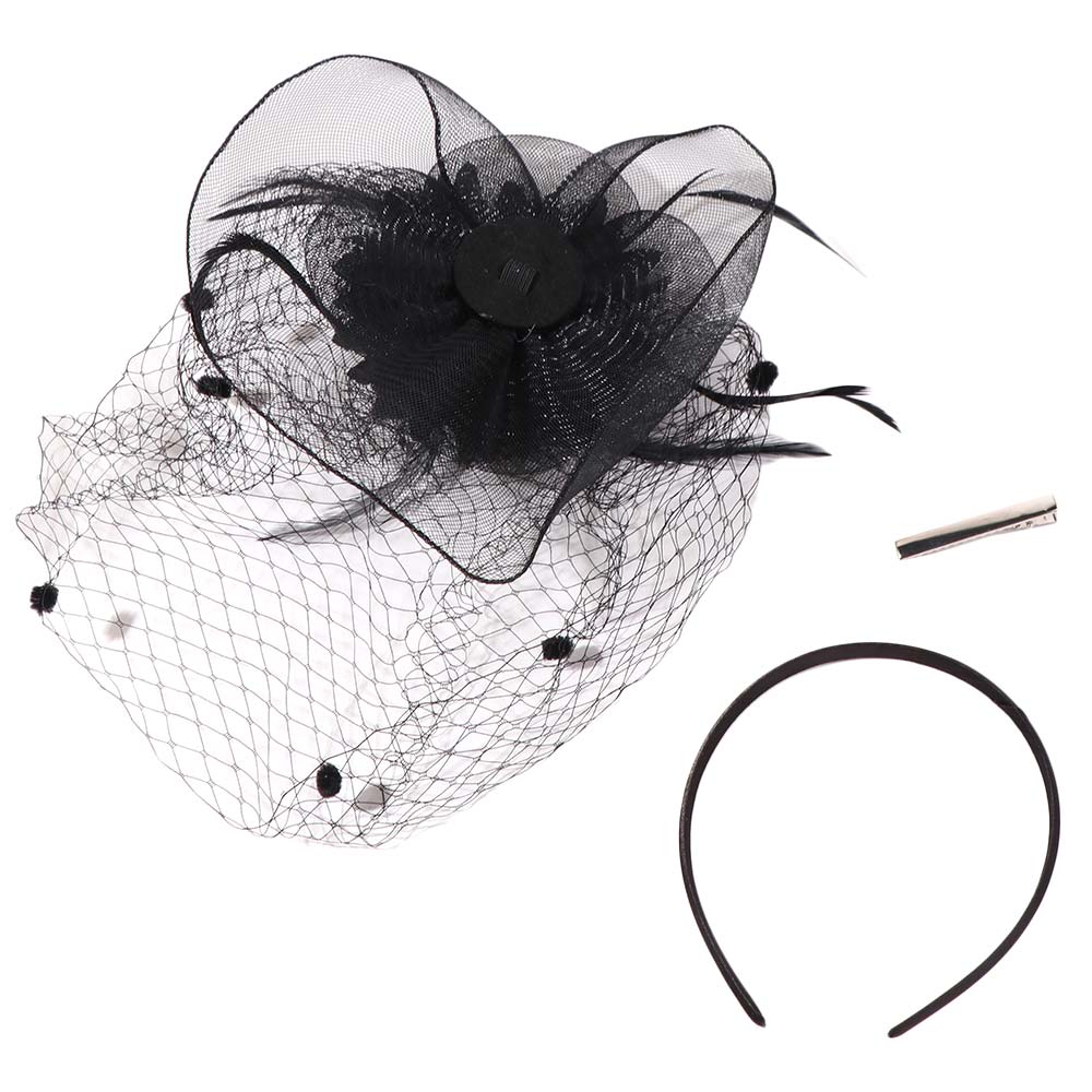 Hepburn Bride Veil Hairdband Wedding Mesh Veil Face Cover Elegant Bridal Headband  Headwear