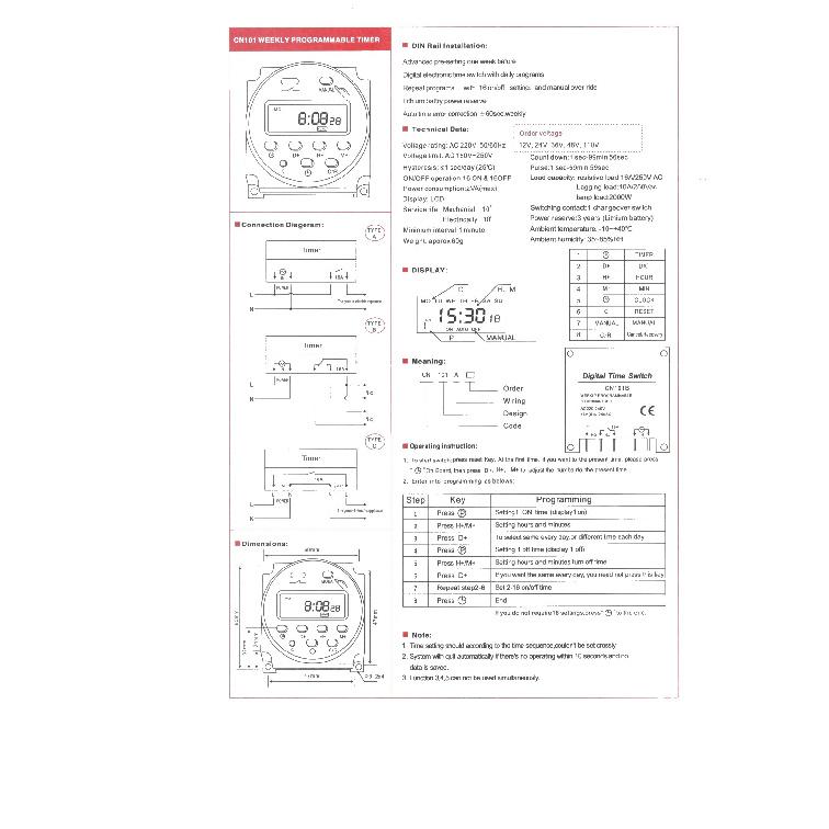 GTHURCS 220В 110В 24В 12В CN101A Таймер-выключатель Цифровой ЖК-дисплей Power Timer Программируемый временной переключатель Реле 16А высокое качество CN101 Реле 5
