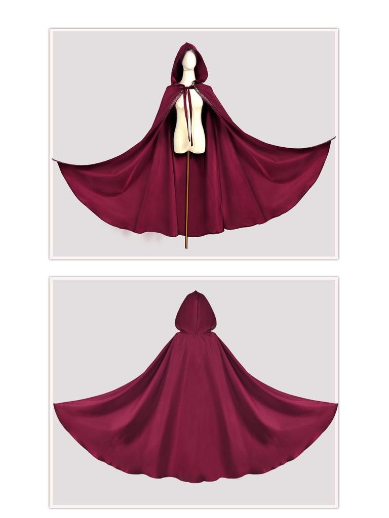 Hooded Medieval Cloak Costume for Halloween Party or Stage Performance