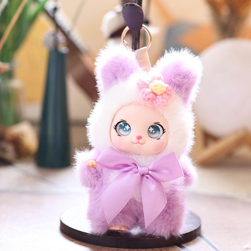 15cm Cute Animal Plush Keychain with Vinyl Doll for Backpack School Bag Pendant Soft Ornament for Child