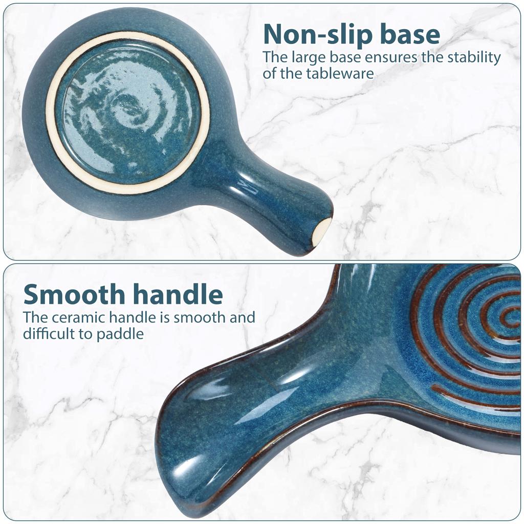 Spoon Holder Rest Large Ceramic Spoon Holder Heat-Resistant Ceramic Cooking Holder Coffee Spoon Cradle for Kitchen Counter