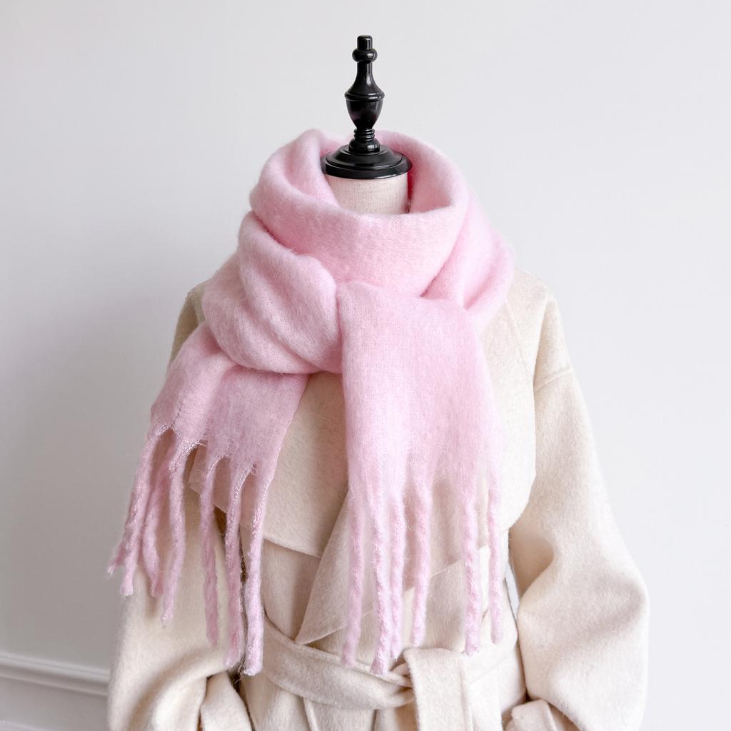 Elegant Design Scarf Imitation Cashmere Soft Warm Fringe Shawl Autumn Winter Coldproof Windproof Blanket Scarf