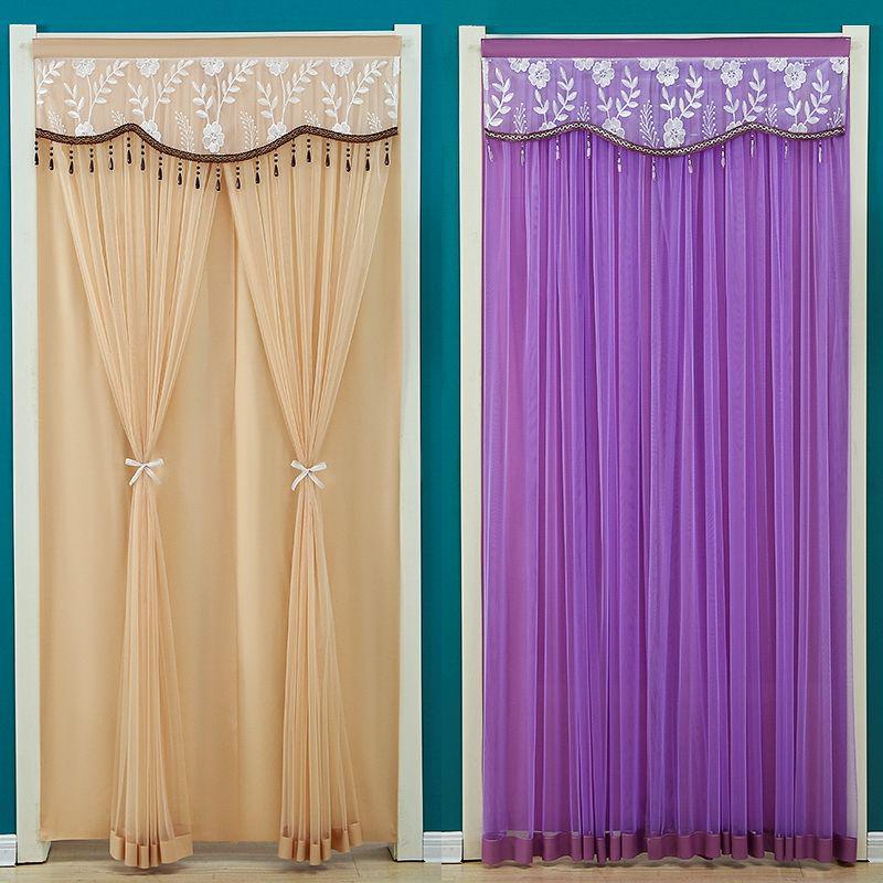 Кружевная двухслойная противомоскитная штора-дверь с перегородкой для приватности для всех сезонов