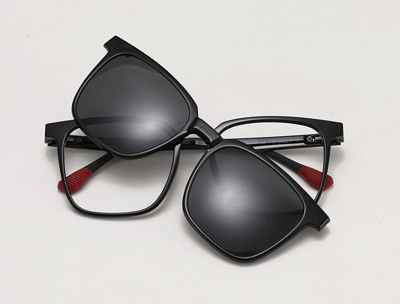 TJ2190 Unisex Three-in-One Magnetic Polarized Clip-on Sunglasses Set