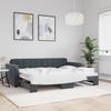 VidaXL Daybed with Pull-out Bed Dark Grey 80x200 Cm Velvet, Sofa Bed, Comfortable Sofa Bed, Pull-out Daybed, 3196923