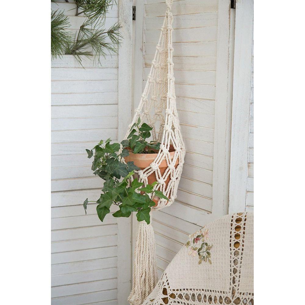 Подставка для садового цветочного горшка, декоративный подвесной горшок из хлопковой веревки, подвесная корзина ручной работы, новый цветочный горшок