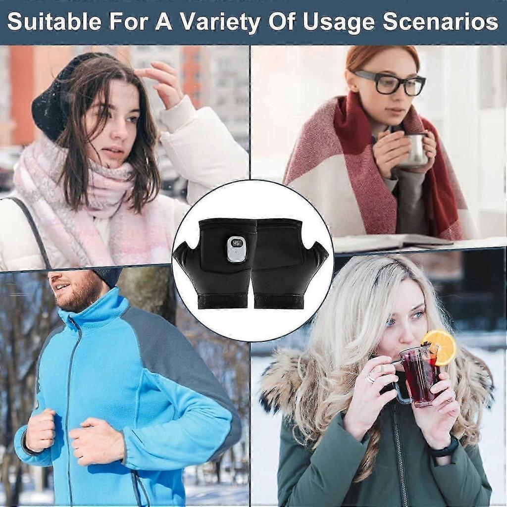 Heated Gloves Gloves, Waterproof Portable Heating Gloves with Digital Display, Rechargeable Heated Gloves, Smart Thermostatic Heated Fingerless