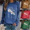 New Fashion Women's Loose Top Autumn And Winter Long Sleeve Round Neck Printed Casual Sweater