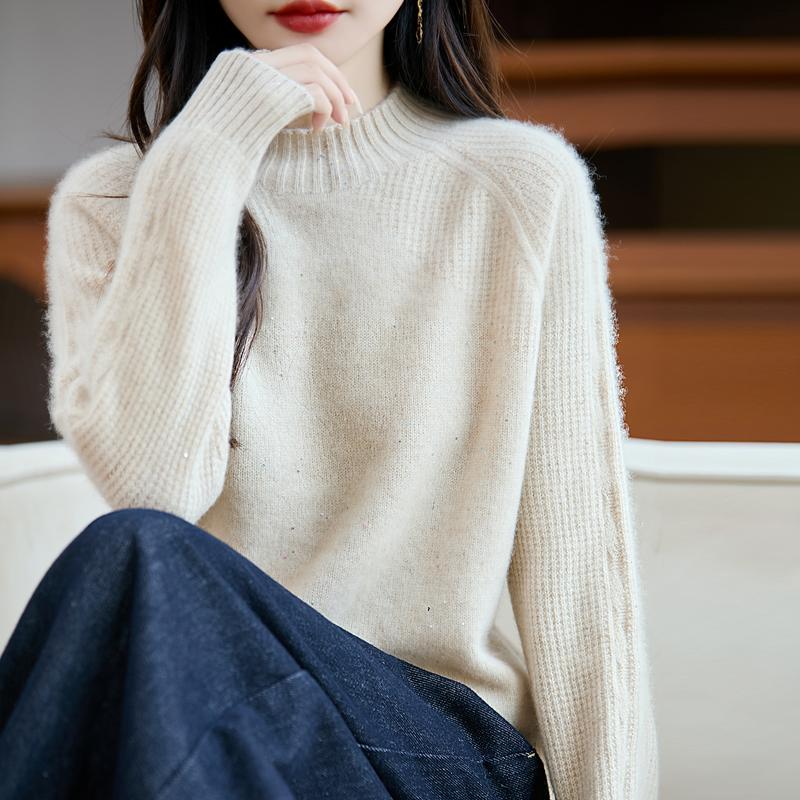 Женский кашемировый свитер Qinghe кашемир 30% кашемир 70% шерсть осенне-зимний пуловер теплый и модный