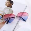 Heart Shaped Sunglasses Women Metal Frame Reflective Lens Sun Protection Sunglasses Men Mirror De Sol Fashion Driver