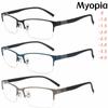 Очки для коррекции близорукости с защитой от синего луча, унисекс, для женщин и мужчин, для бизнеса, полуоправа, минусовые очки, диоптрии от 0 до -4,0, очки по рецепту