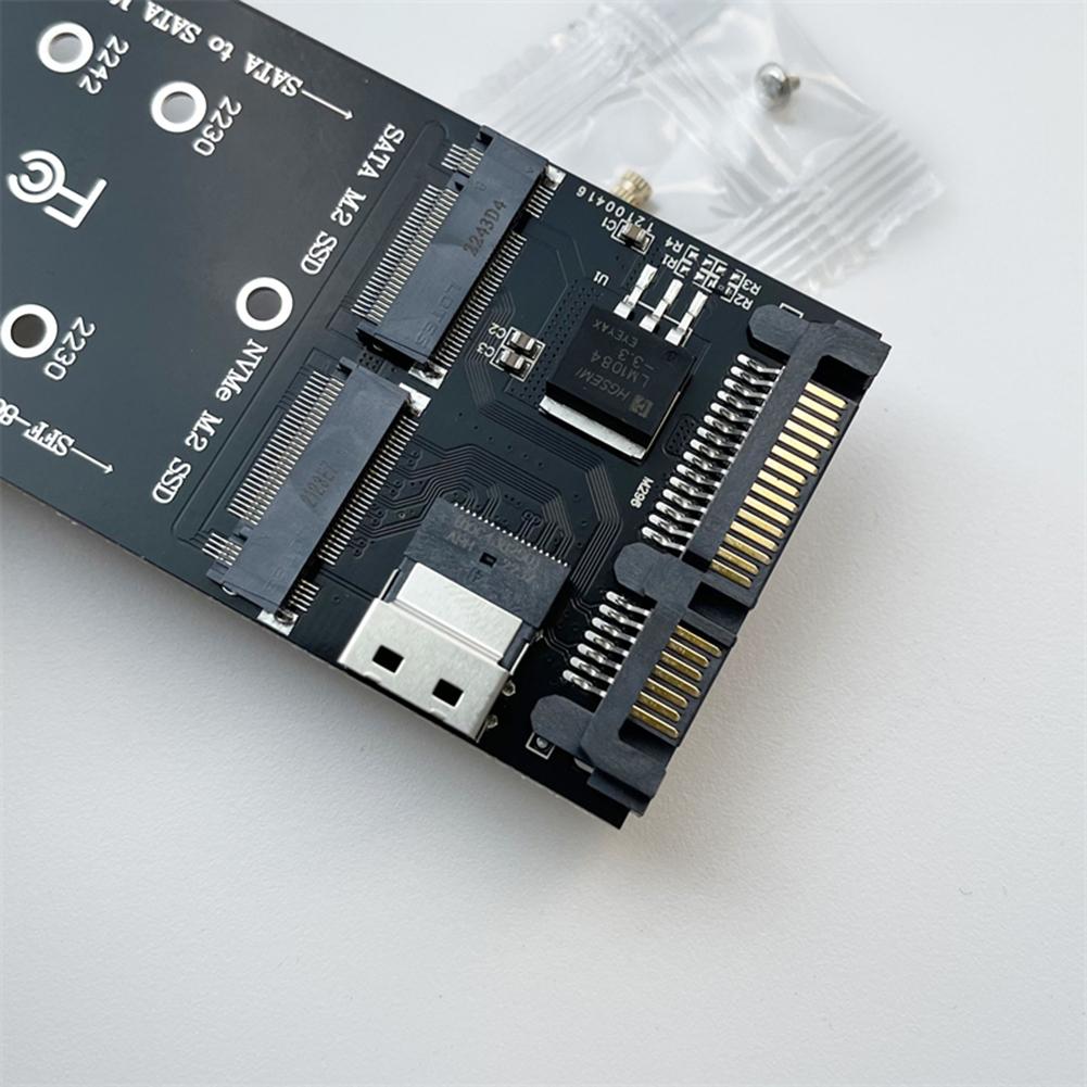 M.2 To SATA Adapter SFF-8654 To M2 NVME SSD Converter 22Pin SATA To M2 Expansion Card 2 in 1 Combo Adapter Fit for Mainboard